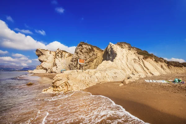 Kalamaki beach (chráněné Caretta Caretta želva hnízdiště) na ostrově Zakynthos, Řecko — Stock fotografie