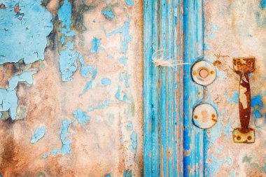 Vintage kapı kolu ayrıntı, Emporio Köyü, Santorini