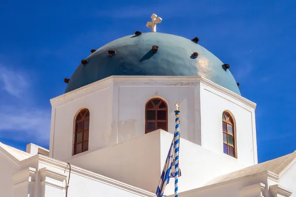 Szar templom Imerovigli településen, Santorini, Görögország — Stock Fotó