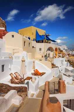 Geleneksel mimari Oia Köyü, Santorini, Yunanistan