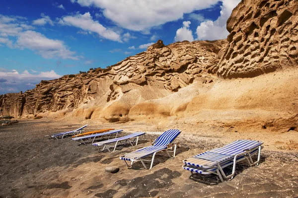 Spiaggia di Vlychada al tramonto, isola di Santorini, Grecia — Foto Stock