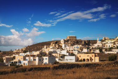 Akrotiri köyde sabah ışığı, Santorini Island, Yunanistan