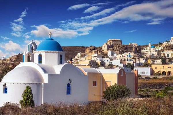 Akrotiri villaggio alla luce del mattino, isola di Santorini, Grecia — Foto Stock