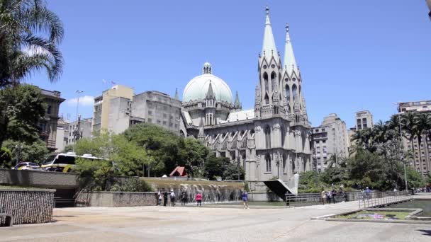 Se katedrális, a sao paulo, Brazília — Stock videók