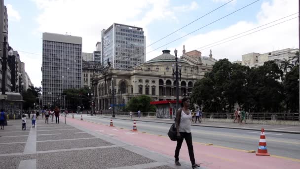 Municipal Theatre z Sao Paulo, Brazylia — Wideo stockowe