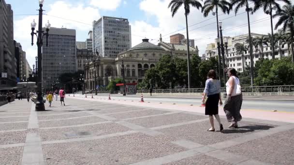 Belediye tiyatro Sao Paulo, Brezilya — Stok video