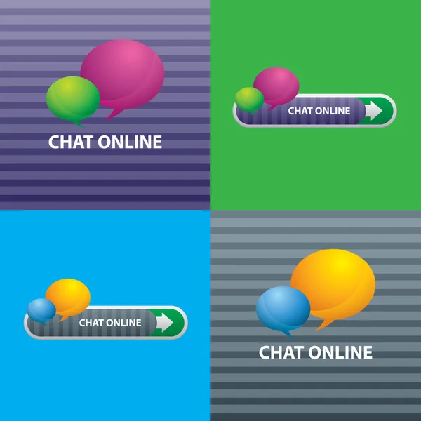 Botón de chat en línea para la comunicación de Internet — Vector de stock