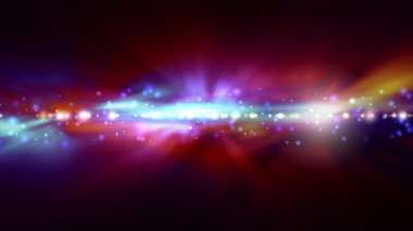 Arka plan bulanık parlak mavi ve kırmızı ışıklar ile