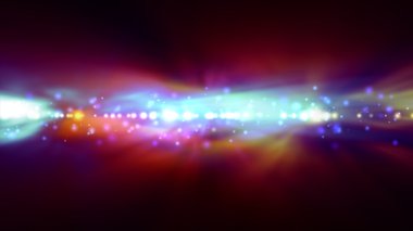 Arka plan bulanık parlak mavi ve kırmızı ışıklar ile