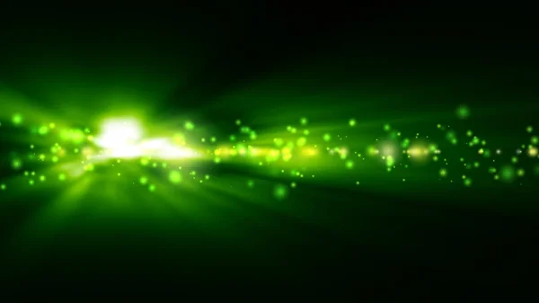 Fondo con luces verdes brillantes borrosas —  Fotos de Stock