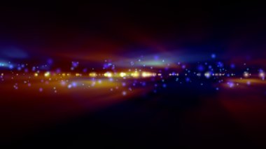 Arka plan bulanık parlak mavi ve turuncu ışıklar ile