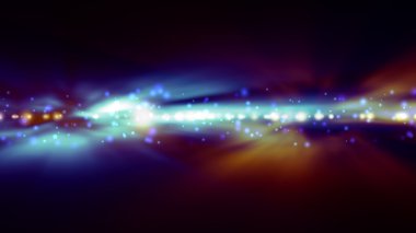 Arka plan bulanık parlak mavi ve turuncu ışıklar ile