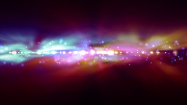 Arka plan bulanık parlak mavi ve kırmızı ışıklar ile