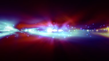 Arka plan bulanık parlak mavi ve kırmızı ışıklar ile