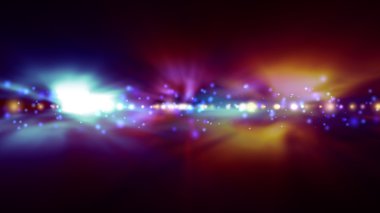 Arka plan bulanık parlak mavi ve kırmızı ışıklar ile