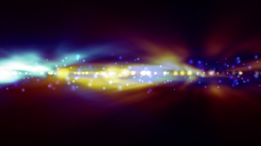 Arka plan bulanık parlak mavi ve turuncu ışıklar ile