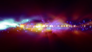 Arka plan bulanık parlak mavi ve kırmızı ışıklar ile