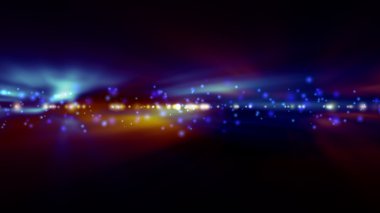 Parlak mavi ve turuncu ışıklar bulanık