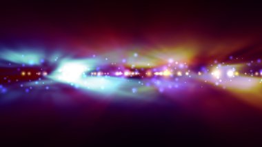 Parlak mavi ve kırmızı ışıklar bulanık