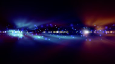 Arka plan bulanık parlak mavi ve turuncu ışıklar ile