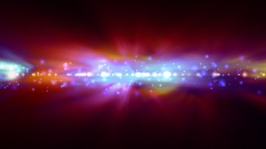 Arka plan bulanık parlak mavi ve kırmızı ışıklar ile