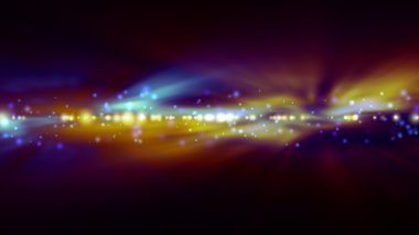 Arka plan bulanık parlak mavi ve turuncu ışıklar ile