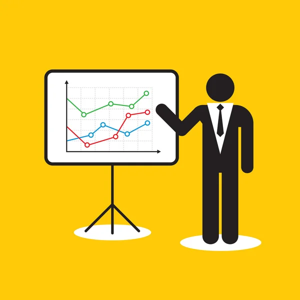 Affärsman ikonen och tillväxt diagram — Stock vektor