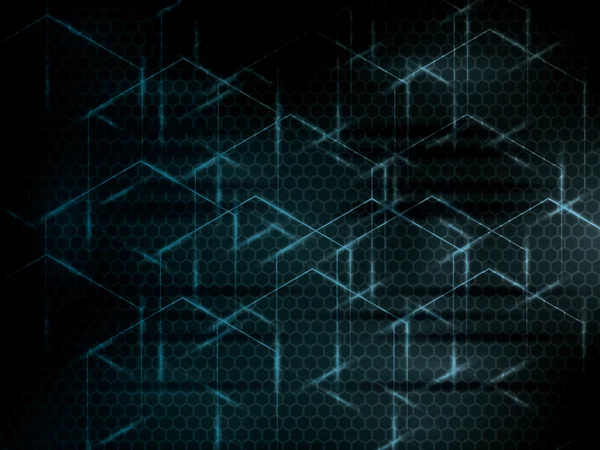 六角形抽象科学技术蓝色背景. — 图库矢量图片