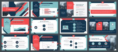 Business presentation templates. Elements of infographics for presentations templates. Annual report, leaflet, book cover design. Brochure layout, flyer template design. Corporate report, advertising template in vector Illustration. 