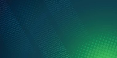 Parıltı ve hareketle, paralel çizgilerle, parlak geometrik şekilli vektör illüstrasyonunda yeşil ve mavi arkaplan.