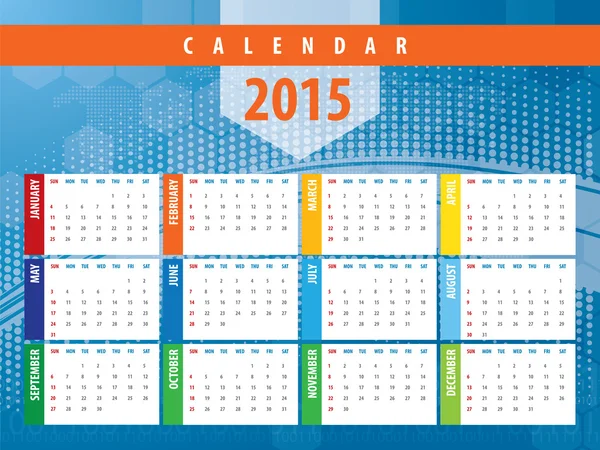 Calendar 2015 futuristic technology — Stock Vector