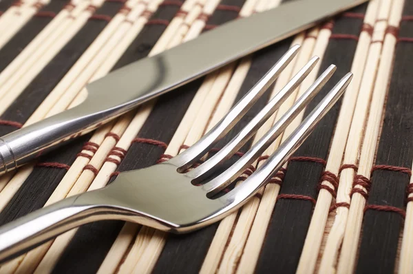 Fork and knife closeup — Stock Photo, Image