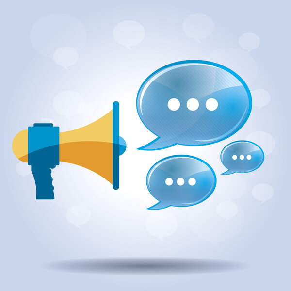 мегафон и речевой пузырь
