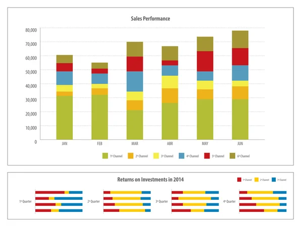 Verslag met financiële investeringen grafiek — Stockvector