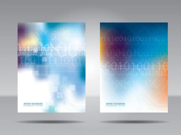 Modèle de brochure, dépliant, carte ou bannière technologique et commu — Image vectorielle