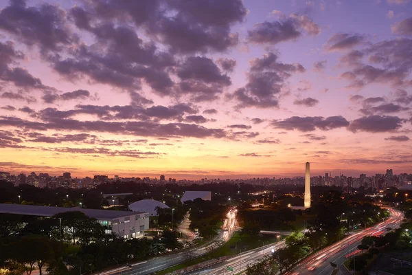 Sao Paulo city at nightfall, Brazil — Stok fotoğraf