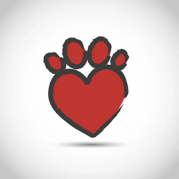 Amor Paw Print Vetores De Bancos De Imagens