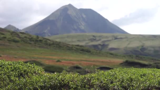 Nuvole che attraversano vette montuose circondate da un paesaggio vulcanico. Islanda natura — Video Stock