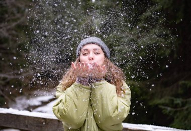  Kış arka planında 