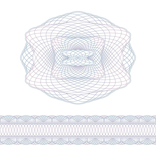 Guilhoché elementos decorativos e fronteira —  Vetores de Stock