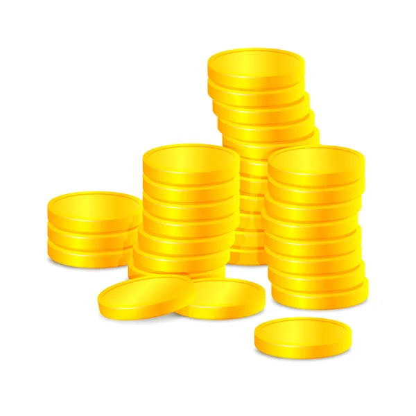 Stacks of gold coins — Stock Vector