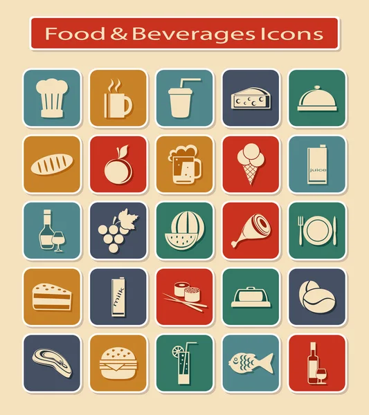 Sada potravin & nápoje ikony — Stockový vektor