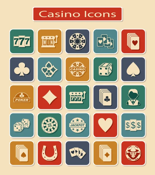 Set van casino pictogrammen — Stockvector