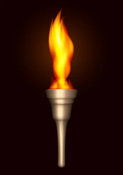 Antorcha ardiendo. Vector — Vector de stock