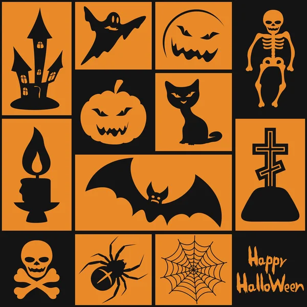 Symbole für den Halloween-Tag — Stockvektor