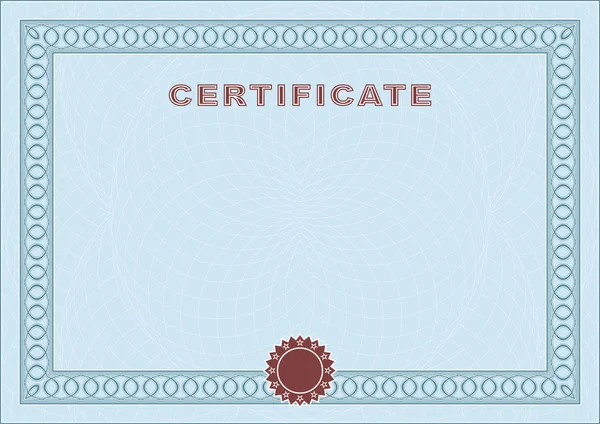 Blue blank certificate — Stock Vector