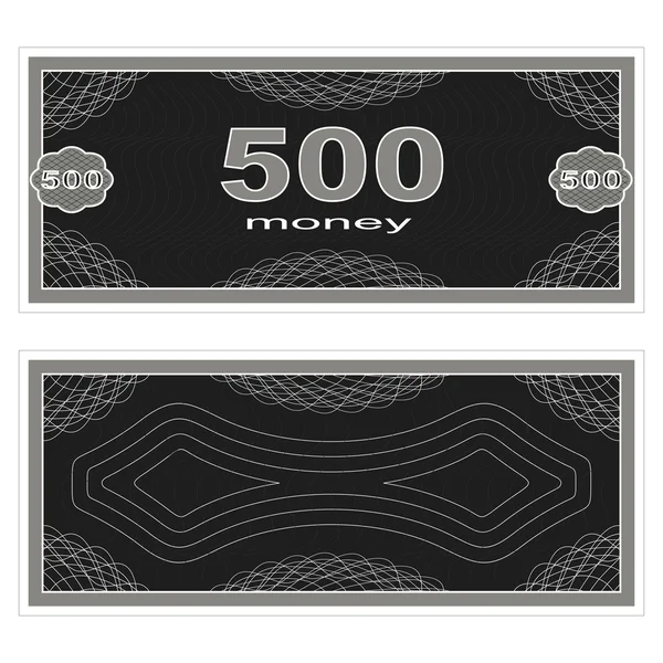Play money. Five hundred — Stock Vector