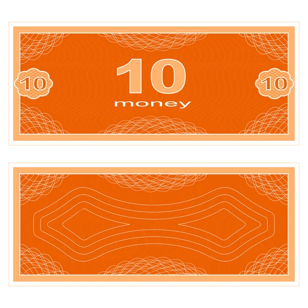 Play money. Ten — Stock Vector