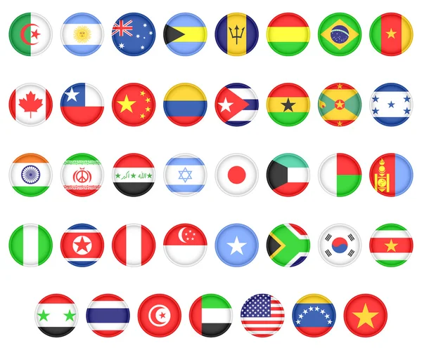 Banderas de diferentes países — Vector de stock