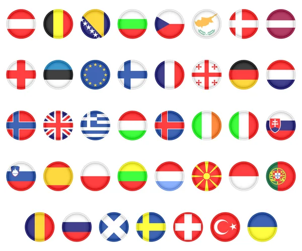 Banderas de países europeos — Vector de stock